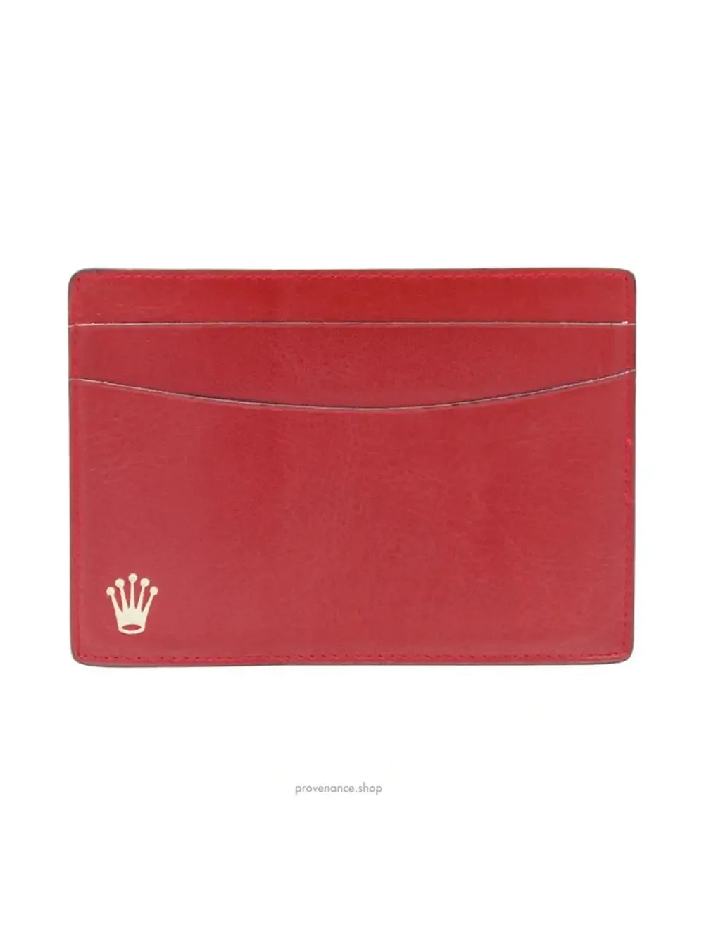 🔴 Rolex Card Holder Wallet - Red Leather